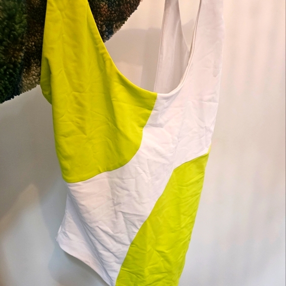 Mara Hoffman Jodi one piece swimsuit abstract lime green and white sz xl - Picture 6 of 6